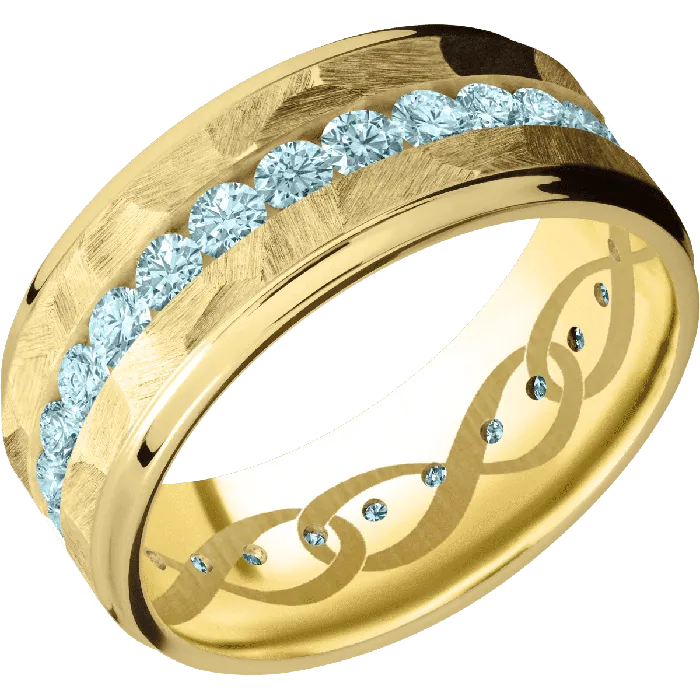 18K Yellow Gold Rock Polish Finish Lashbrook PreStyled Sets