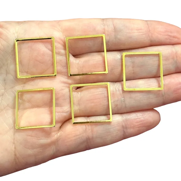 24Kt Gold Plated 20mm Square Charms Gold Square Connector Charms 5 pcs in a pack Peppy Beads Earrings 24Kt Gold Plated 20mm Square Charms Gold Square Connector Charms 5 pcs in a pack Peppy Beads Earrings