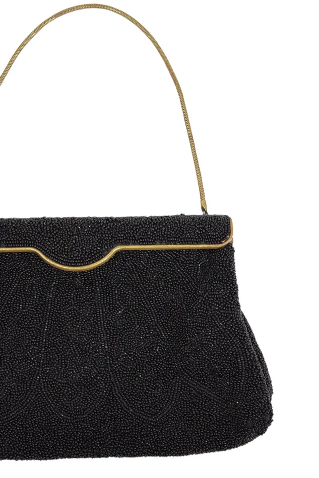 Antique Beaded H A E Smith Ltd Bermuda Made In France Black Purse H A E Smith Ltd Earrings