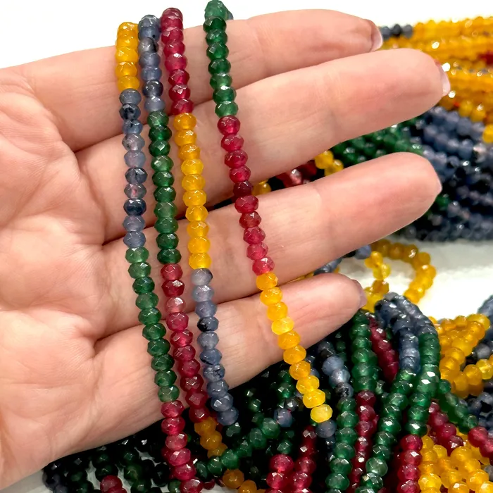 Assorted Jade 4mm Faceted Rondelle Assorted Jade BeadsGemstone BeadsNatural Gemstone Peppy Beads Earrings