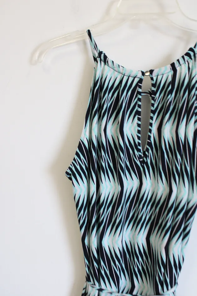 Banana Republic Blue Patterned Dress M Banana Republic Rings