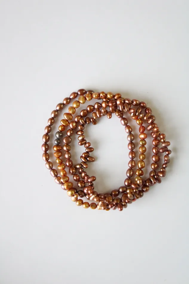 Bracelets Jubilee Thrift Genuine Brown Pearl Stretch Bracelet Stack