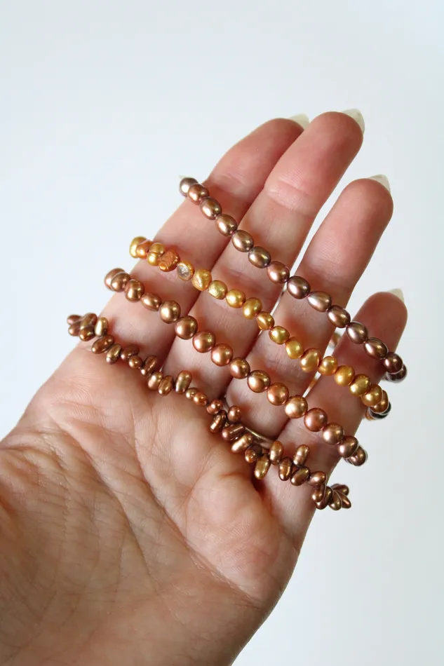 Bracelets Jubilee Thrift Genuine Brown Pearl Stretch Bracelet Stack
