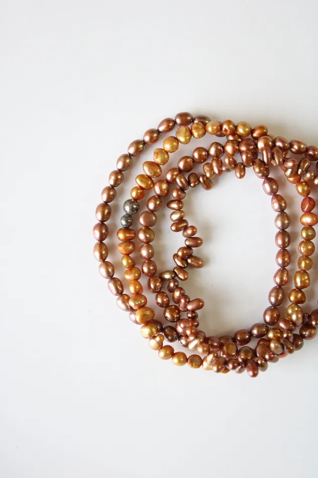 Bracelets Jubilee Thrift Genuine Brown Pearl Stretch Bracelet Stack