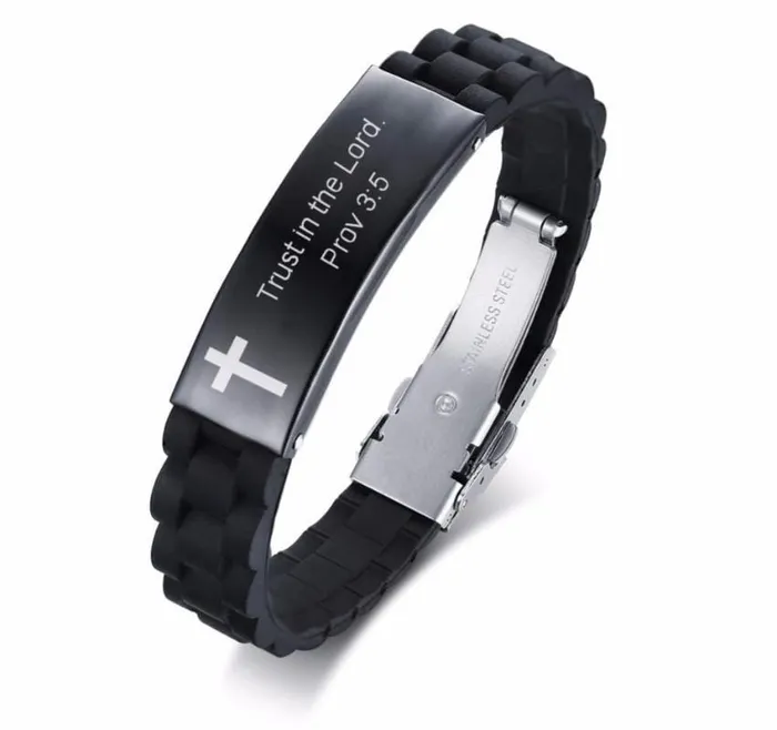 Bracelets Lords Guidance Bible Verse Bracelet br Trust in the Lord Silicone Bracelets Lords Guidance Bible Verse Bracelet br Trust in the Lord Silicone