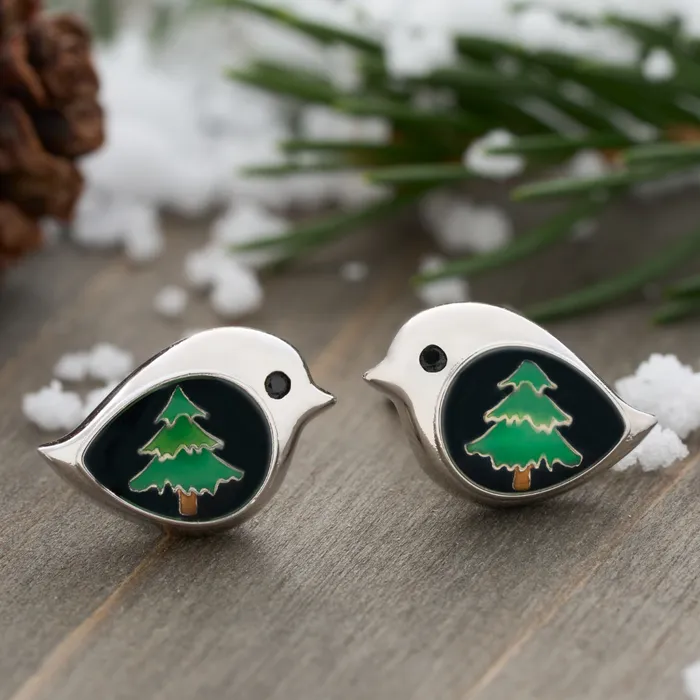 Chadds Ford Jewelry Earrings Evergreen Birdie Studs
