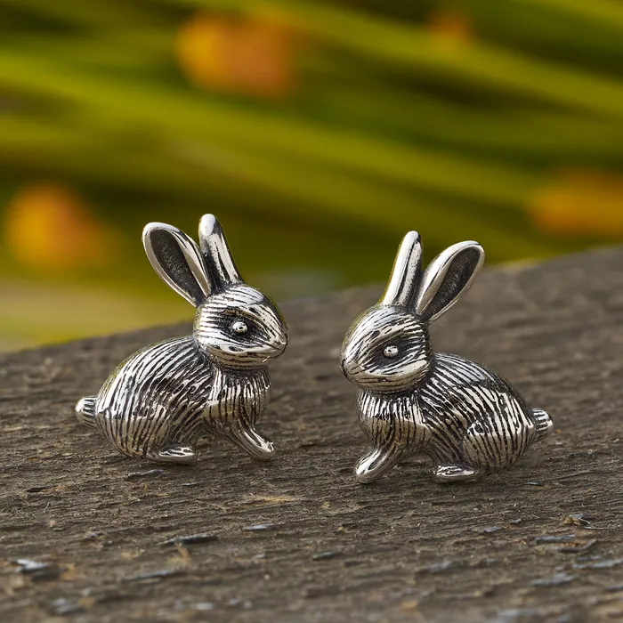 Chadds Ford Jewelry Rings Sterling Silver Vintage Bunny Studs