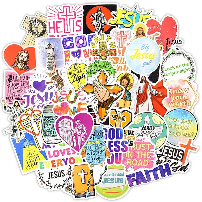 Christian Graffiti Stickers with God Love and Faith 10 30 or 50 Pieces Lords Guidance Necklaces