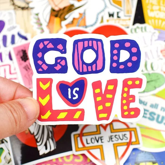 Christian Graffiti Stickers with God Love and Faith 10 30 or 50 Pieces Lords Guidance Necklaces