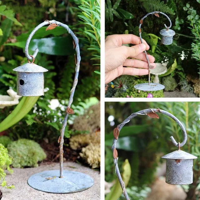 CJ Necklaces Miniature Hanging Bird Stand 1 12 Scale Dollhouse Diorama Fairy Garden Accessory