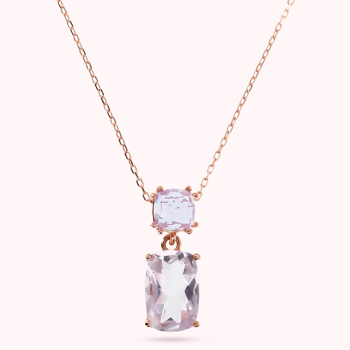 Collana in Oro Rosa 375 con Catena Rolo e Pendente in Pietra Naturale Bronzallure Earrings