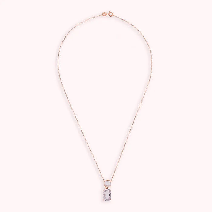 Collana in Oro Rosa 375 con Catena Rolo e Pendente in Pietra Naturale Bronzallure Earrings