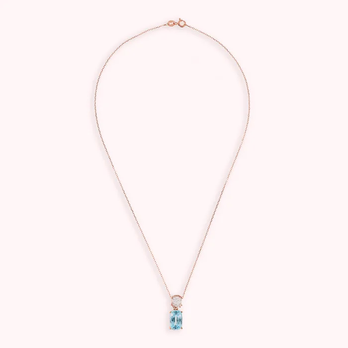 Collana in Oro Rosa 375 con Catena Rolo e Pendente in Pietra Naturale Bronzallure Earrings