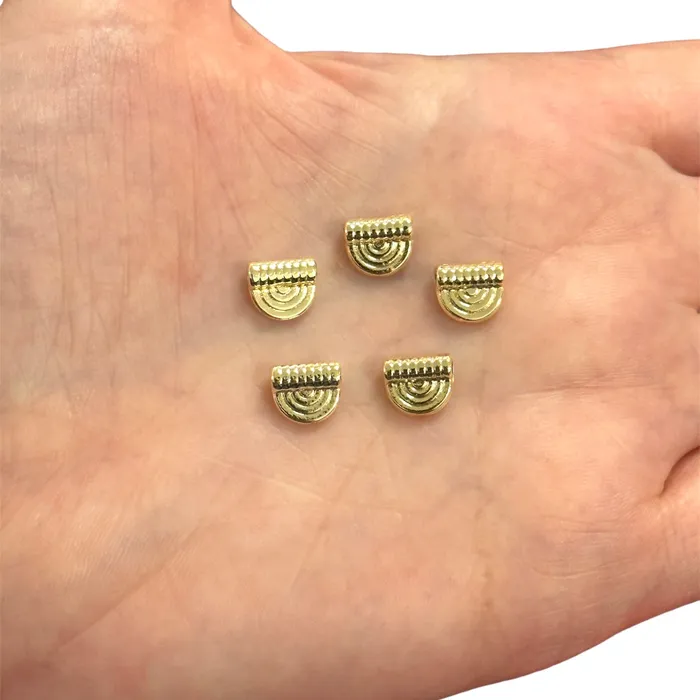 Earrings 24Kt Gold Plated Authentic Spacer Charms 5 pcs in a pack Peppy Beads