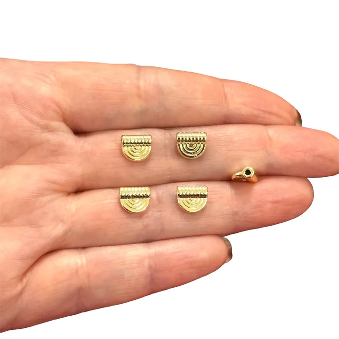 Earrings 24Kt Gold Plated Authentic Spacer Charms 5 pcs in a pack Peppy Beads