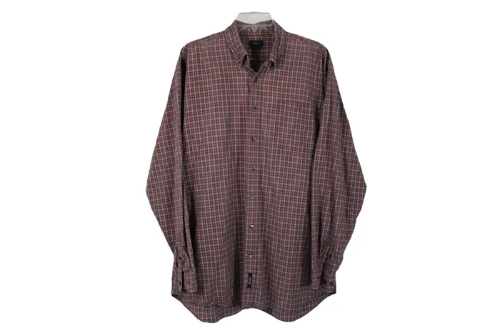 Earrings Chaps Plaid Long Sleeved Shirt XL Tall Izod