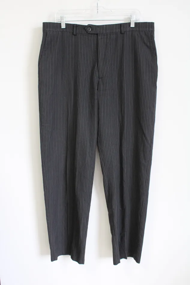 Earrings Haggar Gray Pinstriped Work Pants 36X32 Haggar