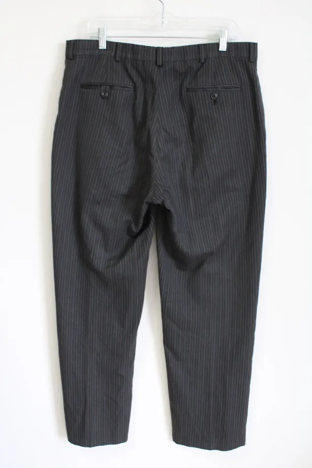 Earrings Haggar Gray Pinstriped Work Pants 36X32 Haggar