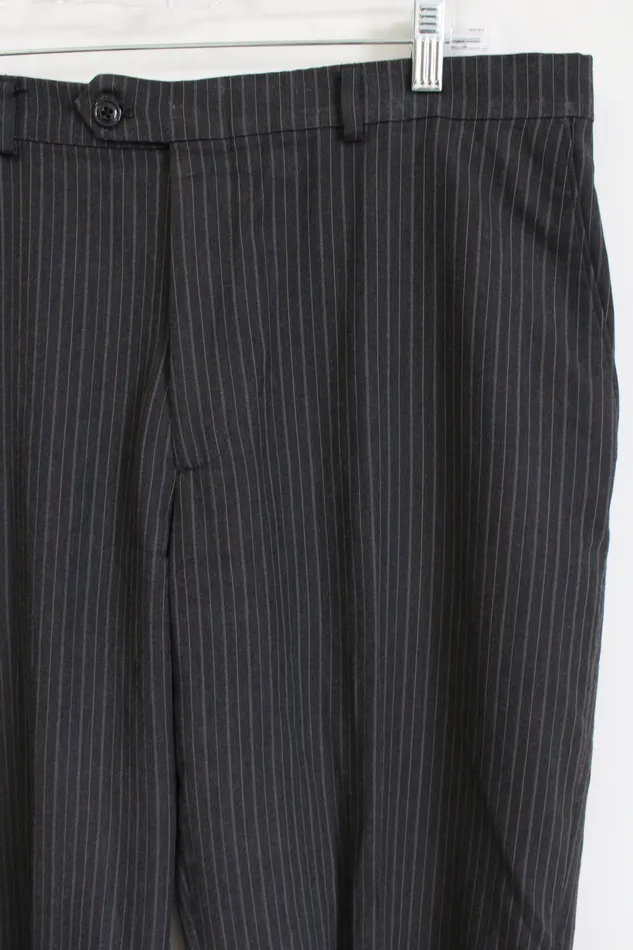 Earrings Haggar Gray Pinstriped Work Pants 36X32 Haggar
