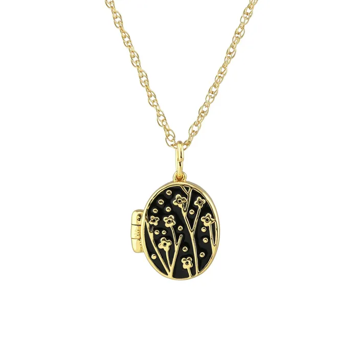 Earrings Kris Nations Flower Oval Enamel Locket Charm