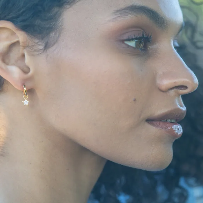 Earrings Kris Nations Star Crystal Hoop Earring Charm