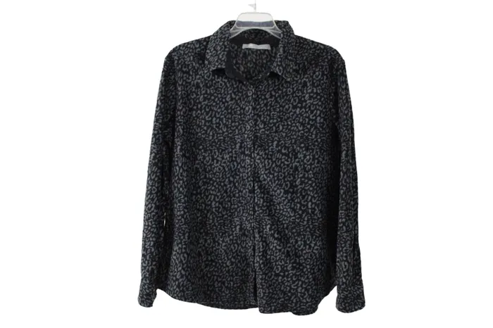 Earrings Lee Lee Riders Fleece Leopard Button Down L