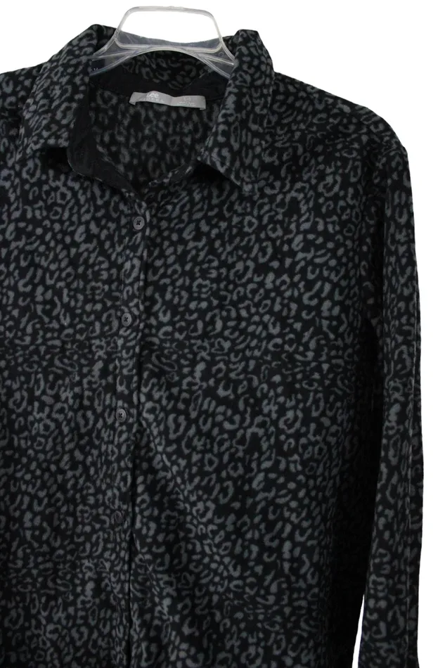 Earrings Lee Lee Riders Fleece Leopard Button Down L