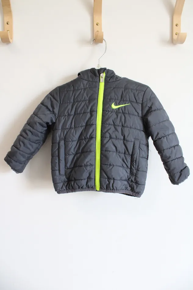 Earrings Nike Nike Gray Neon Green Puffer Jacket 12 MO