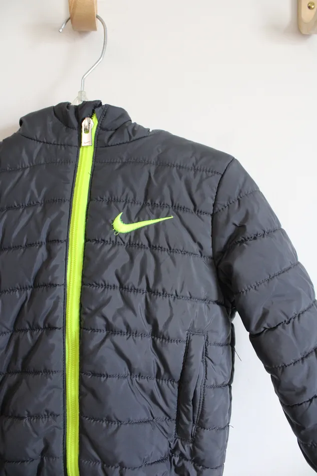 Earrings Nike Nike Gray Neon Green Puffer Jacket 12 MO