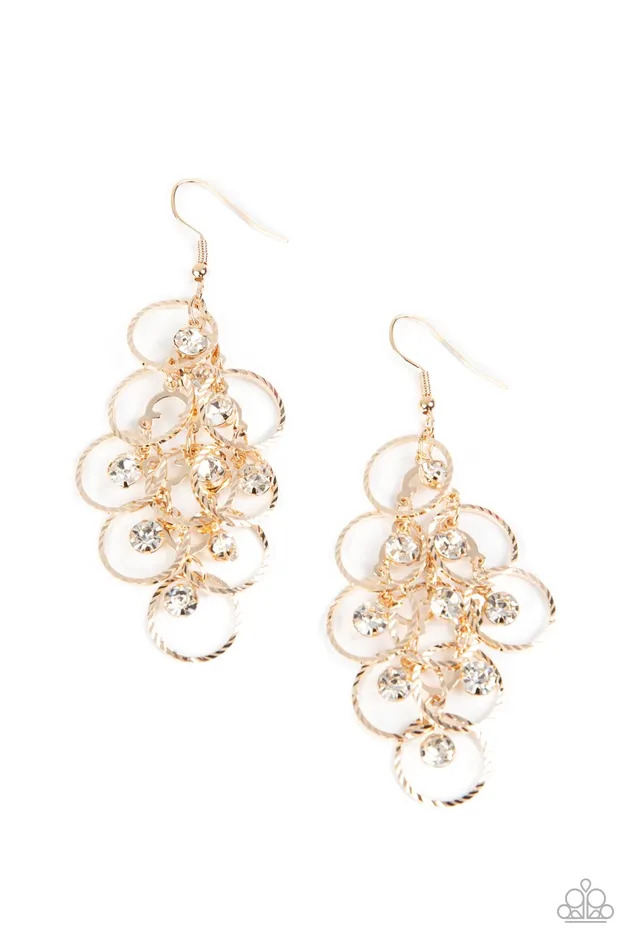 Earrings Paparazzi Accessories Head Rush Gold
