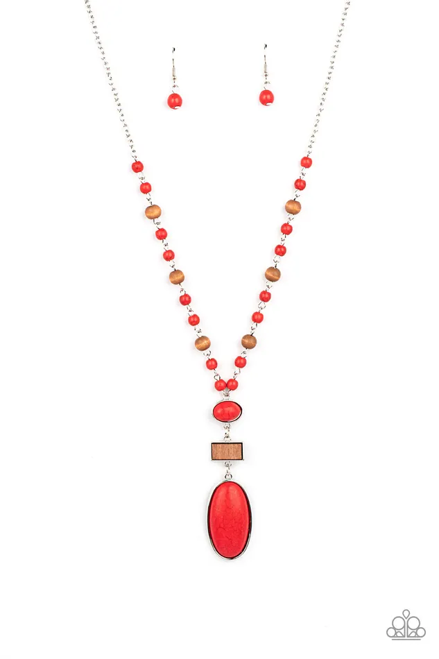 Earrings Paparazzi Accessories Naturally Essential Red