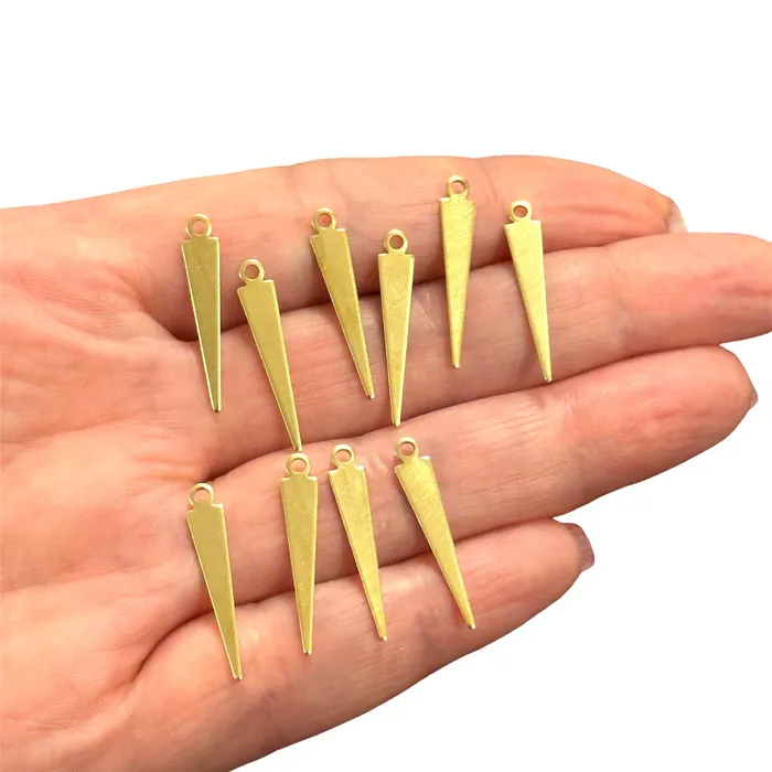 Earrings Peppy Beads Raw Brass Triangle Charms10 pcs in a pack