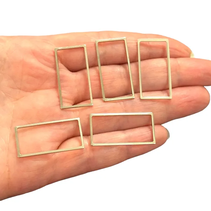 Earrings Peppy Beads Rhodium Plated 30x15mm Rectangle Charms Rhodium Rectangle Connector Charms 5 pcs in a pack Earrings Peppy Beads Rhodium Plated 30x15mm Rectangle Charms Rhodium Rectangle Connector Charms 5 pcs in a pack