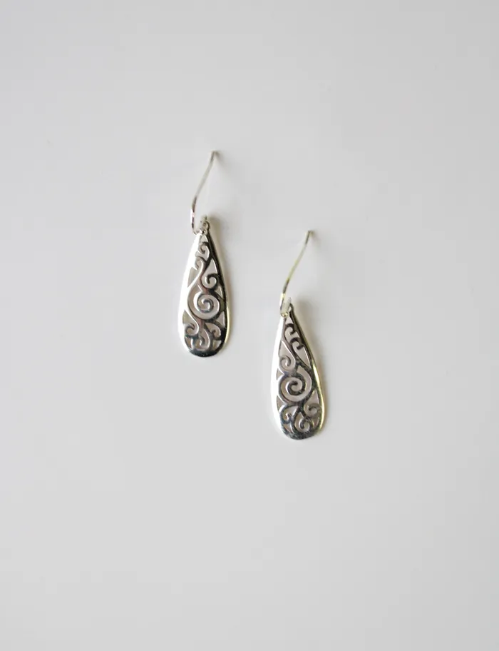 Earrings Sterling Silver Swirl Dangle Earrings Jubilee Thrift