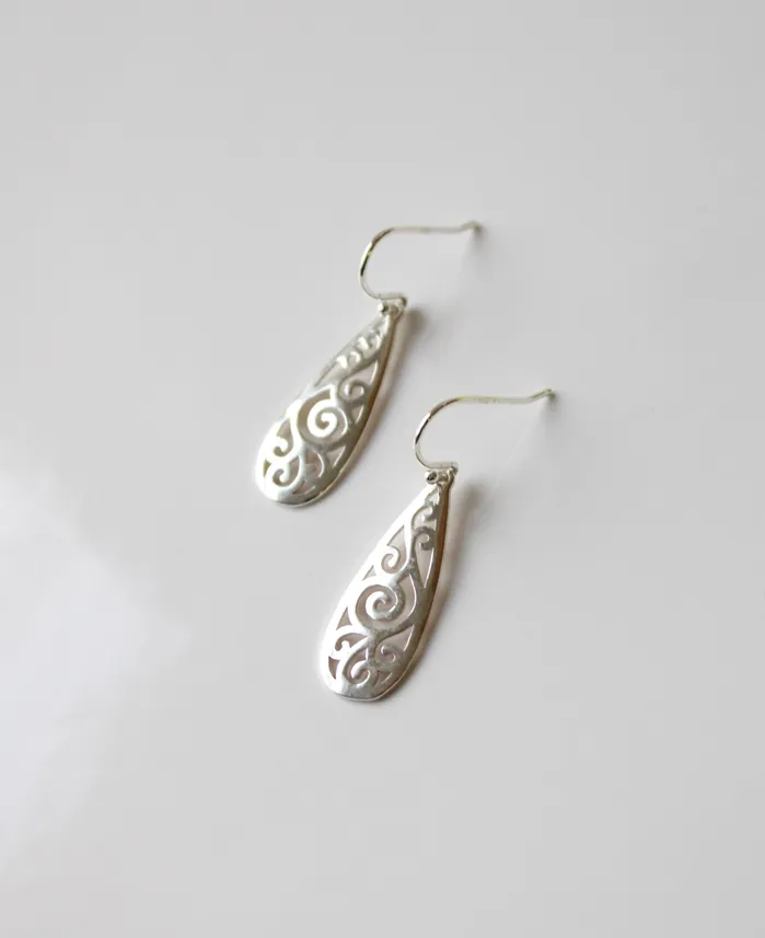 Earrings Sterling Silver Swirl Dangle Earrings Jubilee Thrift