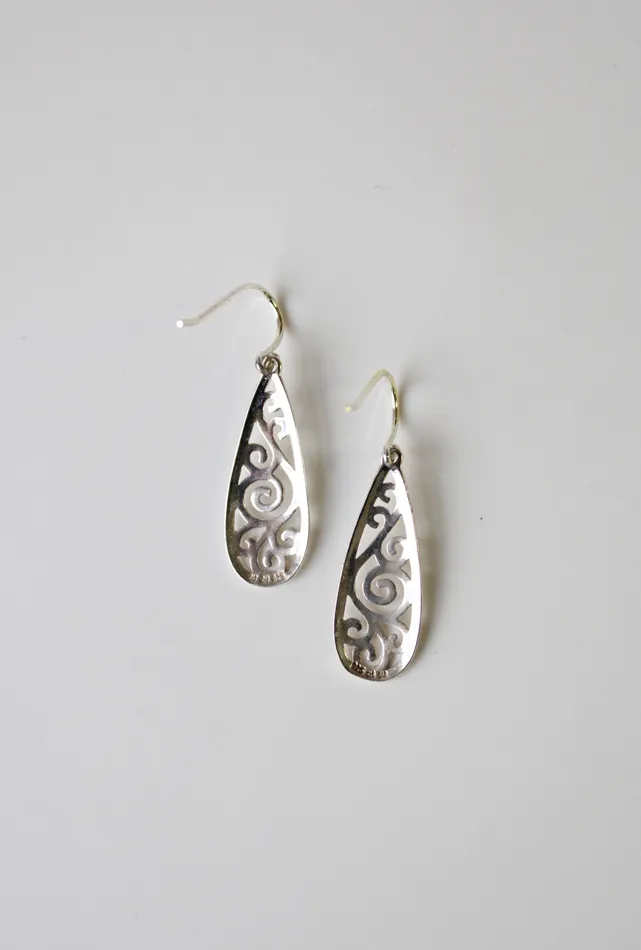 Earrings Sterling Silver Swirl Dangle Earrings Jubilee Thrift