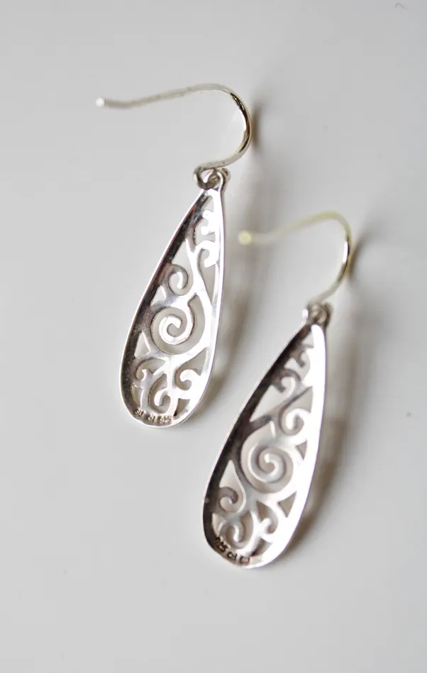 Earrings Sterling Silver Swirl Dangle Earrings Jubilee Thrift
