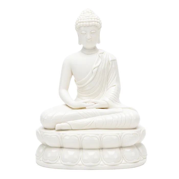 Eastern Elm Earrings Porcelain Meditating Buddha Statue