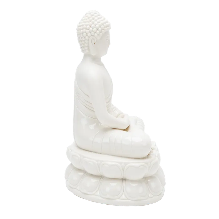 Eastern Elm Earrings Porcelain Meditating Buddha Statue