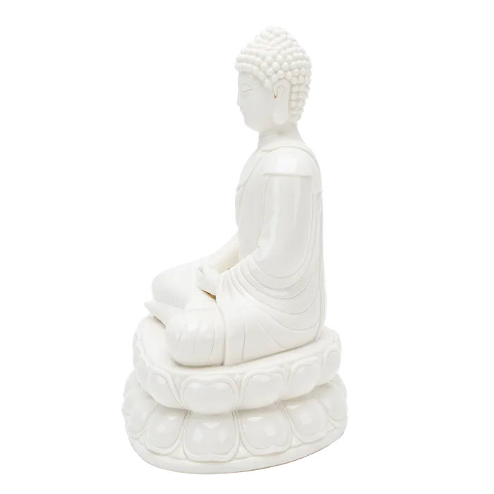 Eastern Elm Earrings Porcelain Meditating Buddha Statue