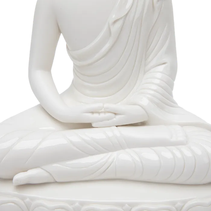 Eastern Elm Earrings Porcelain Meditating Buddha Statue