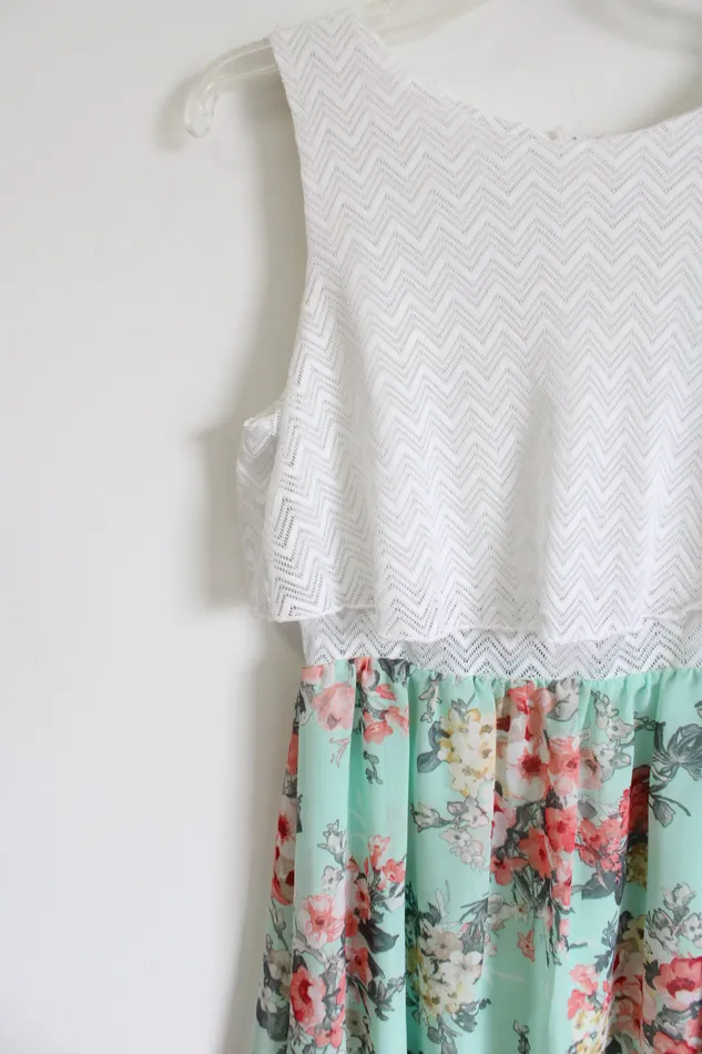 Emerald Sundae Blue Floral Dress S Emerald Sundae Rings