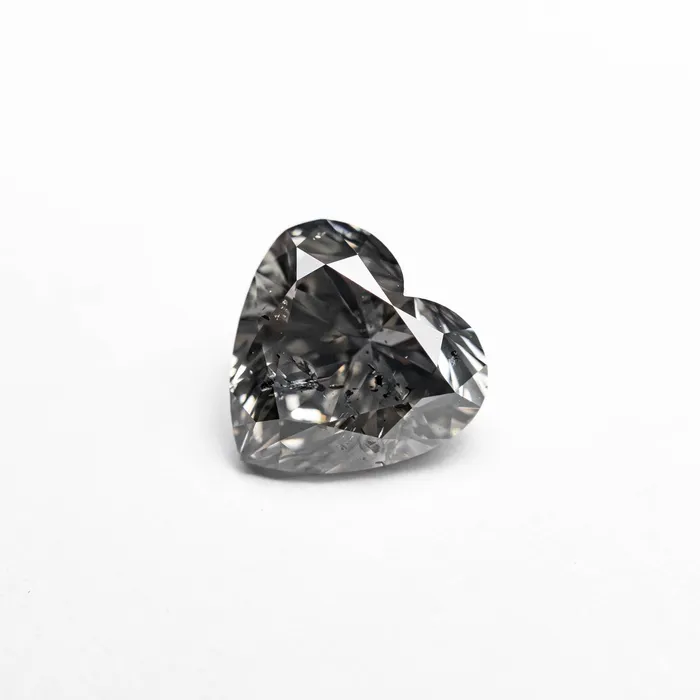 Fancy Grey Brilliant Diamond 094ct Heart Misfit Diamonds Necklaces