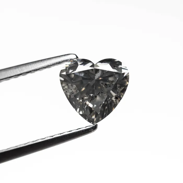 Fancy Grey Brilliant Diamond 094ct Heart Misfit Diamonds Necklaces