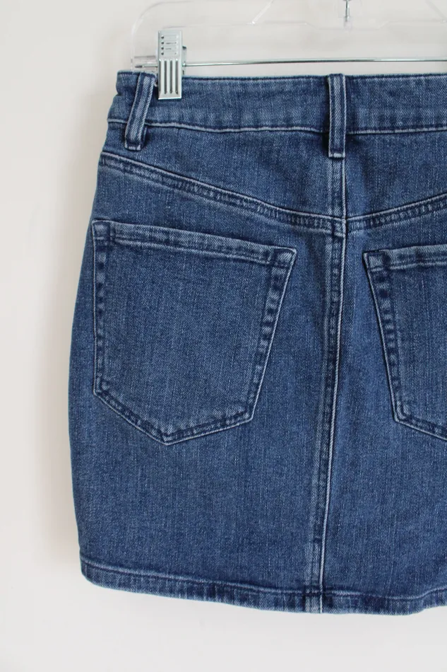 Garage Denim Fitted Mini Skirt XS Garage Earrings