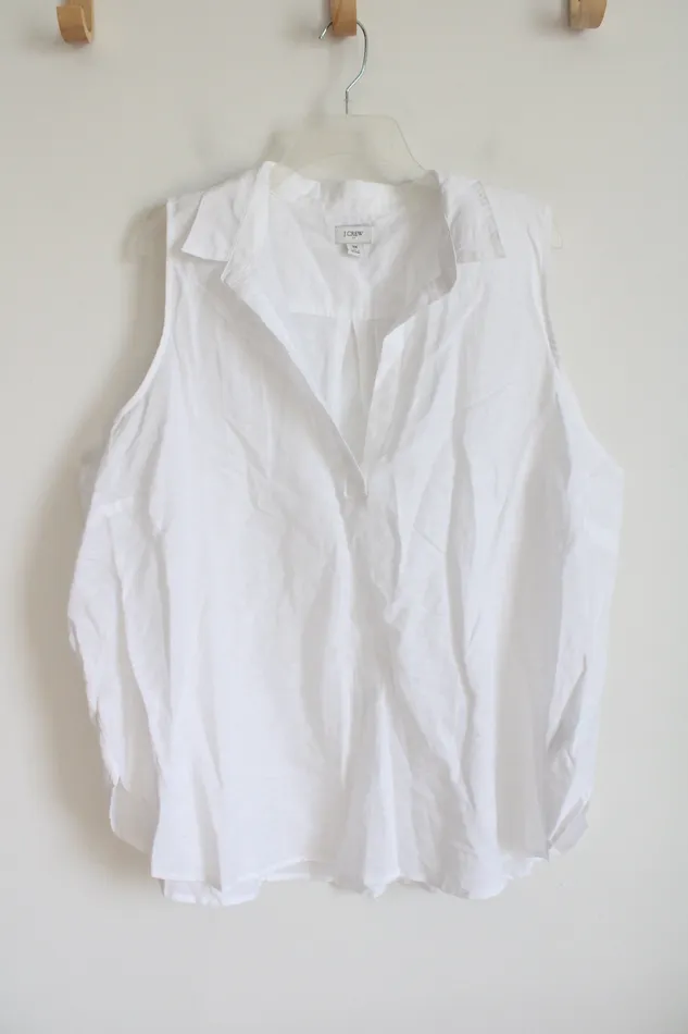 JCrew Rings JCrew White Linen Blend Top 3X