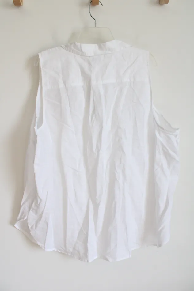 JCrew Rings JCrew White Linen Blend Top 3X