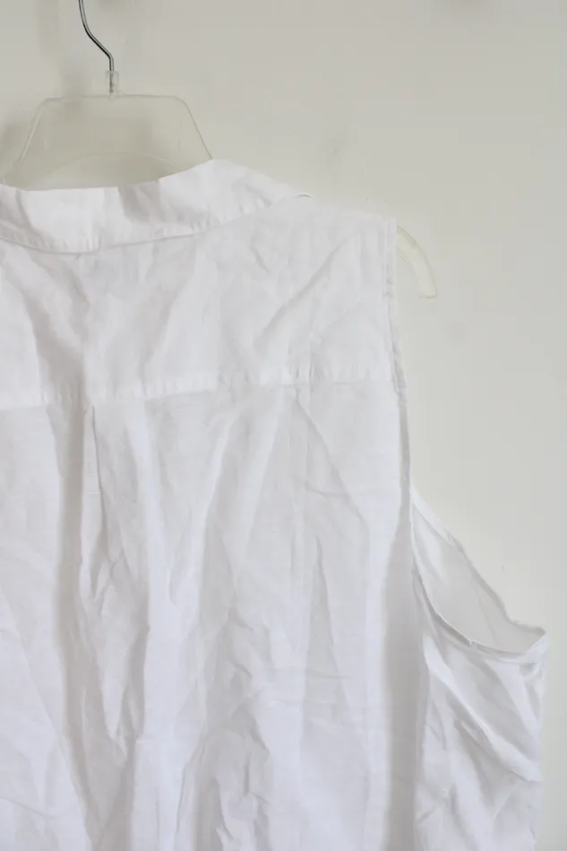 JCrew Rings JCrew White Linen Blend Top 3X