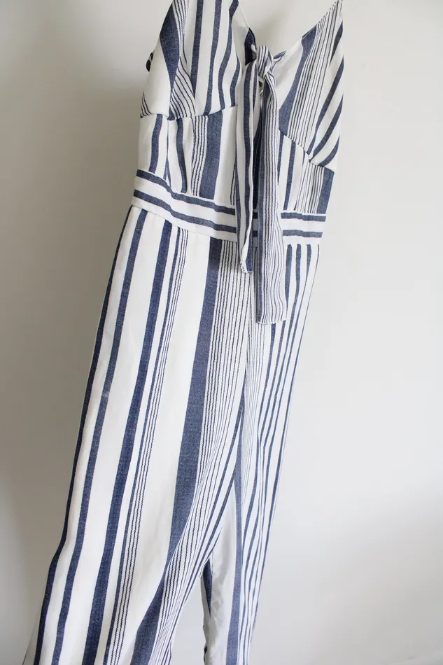 Japna Rings Japna Blue White Striped Jumpsuit S