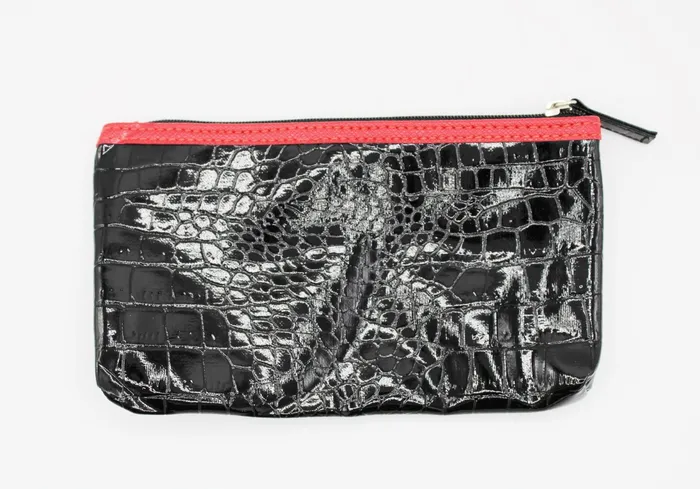 Jubilee Thrift Rings Black Alligator Skin Makeup Bag
